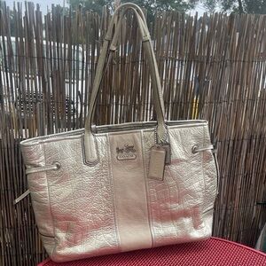 Coach Shimmering Gold and Cream Tote